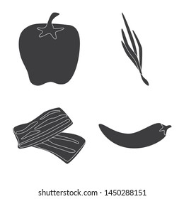 Vector design of organic and cooking logo. Set of organic and flavors stock vector illustration.