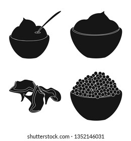 Vector design of organic and cooking symbol. Collection of organic and flavors vector icon for stock.