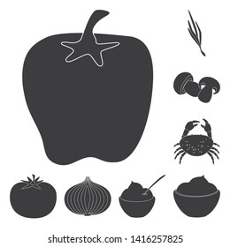 Vector design of organic and cooking symbol. Collection of organic and flavors stock symbol for web.