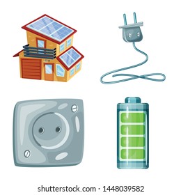 Vector design of and organic icon. Set of and Solar vector icon for stock.