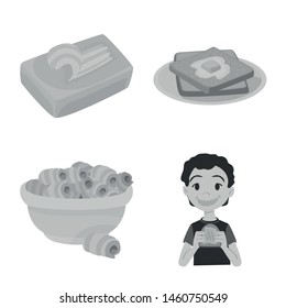 Vector design of organic and ingredient icon. Set of organic and product stock symbol for web.