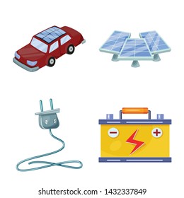 Vector design of and organic logo. Collection of and Solar vector icon for stock.