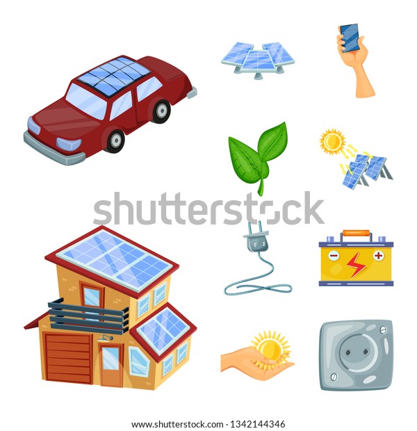 Vector design of  and organic  logo.\
Collection of  and Solar stock vector\
illustration.