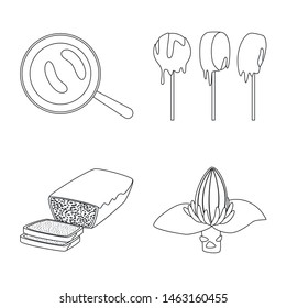 Vector design of organic and potassium icon. Set of organic and diet stock vector illustration.
