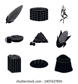 Vector design of organic and vegetarian icon. Collection of organic and food stock symbol for web.