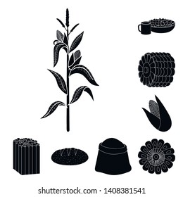 Vector design of organic and vegetarian logo. Set of organic and food stock vector illustration.