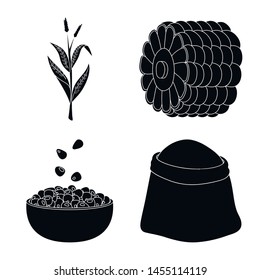 Vector design of organic and vegetarian logo. Set of organic and food vector icon for stock.