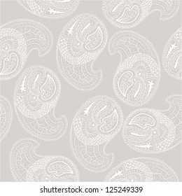 Vector design oriental paisley background. Floral seamless pattern.