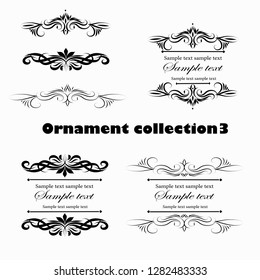  Vector design ornament black elements on a white background for the design of greeting and invitation cards.Vector design elements for infographic, web, internet, presentation. 