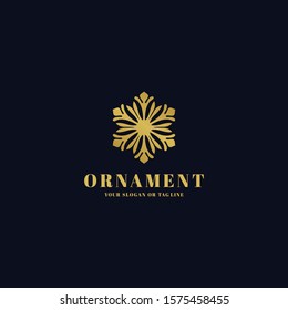 Vector design ornament logo template with gold color