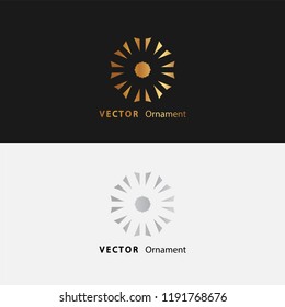 Vector design ornaments gold color and white with black background on eps 10