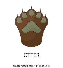 Vector design of otter and paw logo. Set of otter and wild stock symbol for web.