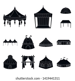 Vector design of outdoor and architecture icon. Set of outdoor and shelter vector icon for stock.