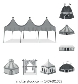 Vector design of outdoor and architecture icon. Set of outdoor and shelter vector icon for stock.