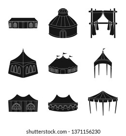 Vector design of outdoor and architecture logo. Set of outdoor and shelter vector icon for stock.