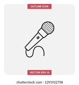 Vector design of outline icon, Microphone thin lines stroke symbol for web or mobile element.