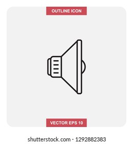 Vector design of outline icon, Sound speaker thin lines stroke symbol for web or mobile element.