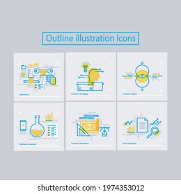 Vector design of outline icons