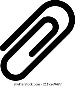 Vector design of outline standart paperclip in black color