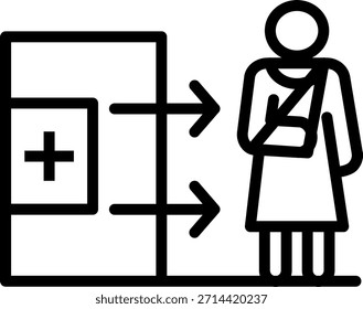 Estilo de ícone de cuidados ambulatoriais de design vetorial