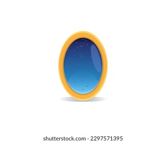 vector design of an oval-shaped precious stone or precious stone object blue diamond set in a container made of yellow gold on the sides which are also oval svg