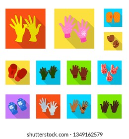 Vector design of own and textile sign. Set of own and safety stock symbol for web.