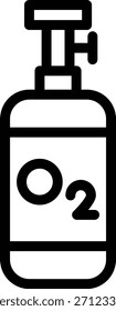 Estilo del icono del tanque de oxígeno del diseño del Vector