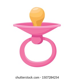 Vector design of pacifier and rubber icon. Graphic of pacifier and pink stock vector illustration.