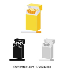 Vector design of pack and addiction icon. Set of pack and flat vector icon for stock.