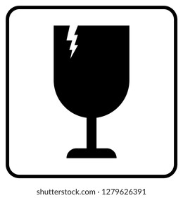 vector design of packaging symbol. fragile sign 