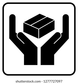 vector design of packaging symbol. handle with care service