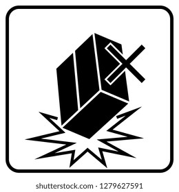vector design of packaging symbol. handle with care 