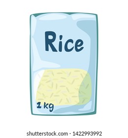 Vector design of packet and rice sign. Collection of packet and white stock symbol for web.