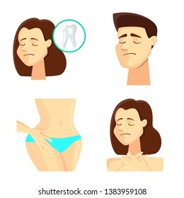 Vector design of pain and disease icon. Set of pain and injury stock vector illustration.