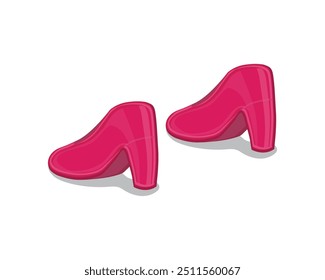 Vektordesign eines Paares von High Heel Schuhen für Frauen in Rot und Rosa gemischt