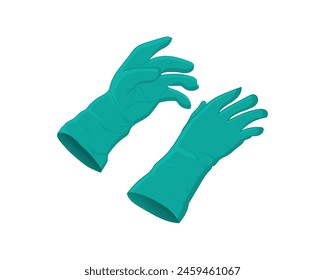 Diseño de Vector de un par de guantes de color verde claro que se utilizan generalmente para proteger o envolver ambas manos