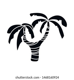 Vector design of palm and decoration logo. Collection of palm and forest stock vector illustration.