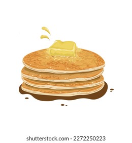 Vector Design. Pancake Illustration suitable for: Posters, Prints, Websites, Cards, Planner Stickers and Inserts, Digital Planners, Posters, Invitations, Stationery, Scrapbooking materials etc
