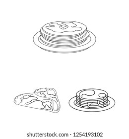 Vector design of pancake and stack icon. Set of pancake and syrup stock symbol for web.