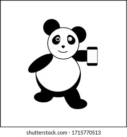 Vector Design - Panda and Cellphone