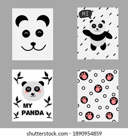 Vector design panda style Scandinavian 