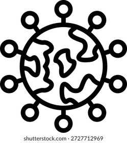 Symbolstil der Vektordesign-Pandemie