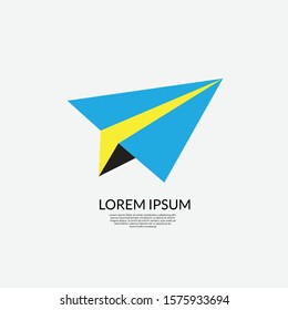Vector design of a paper airplane logo for a traveling company

