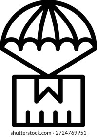 Estilo de icono de entrega de paracaídas de diseño de Vector