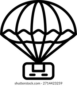 Estilo de icono de paracaídas de diseño de Vector