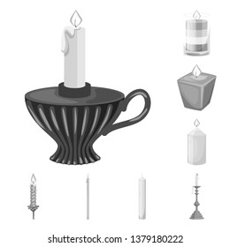Vector design of paraffin and fire  sign. Set of paraffin and decoration    vector icon for stock.