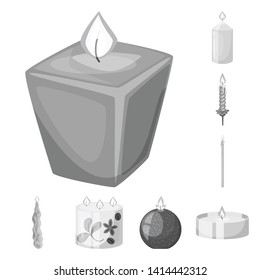 Vector design of paraffin and fire  sign. Collection of paraffin and decoration    vector icon for stock.