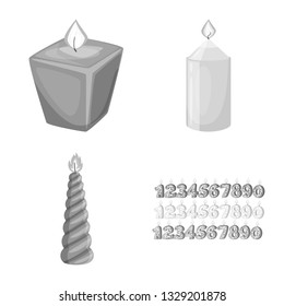 Vector design of paraffin and fire  symbol. Collection of paraffin and decoration    vector icon for stock.