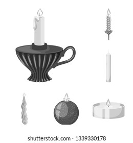 Vector design of paraffin and fire  symbol. Set of paraffin and decoration    vector icon for stock.