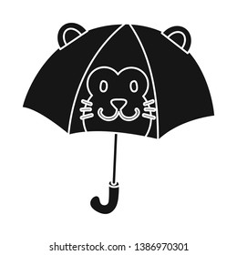 Vector design of parasol  and children sign. Collection of parasol  and colorful vector icon for stock.